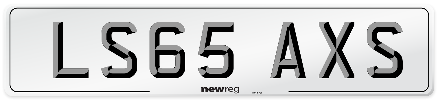 LS65 AXS Number Plate from New Reg
